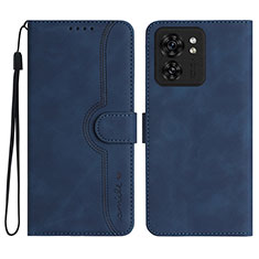 Coque Portefeuille Livre Cuir Etui Clapet YX2 pour Motorola Moto Edge (2023) 5G Bleu