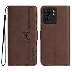 Coque Portefeuille Livre Cuir Etui Clapet YX2 pour Motorola Moto Edge (2023) 5G Marron