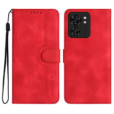 Coque Portefeuille Livre Cuir Etui Clapet YX2 pour Motorola Moto Edge (2023) 5G Rouge