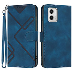 Coque Portefeuille Livre Cuir Etui Clapet YX2 pour Motorola Moto G53y 5G Bleu