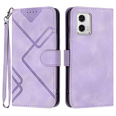 Coque Portefeuille Livre Cuir Etui Clapet YX2 pour Motorola Moto G53y 5G Violet