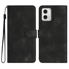 Coque Portefeuille Livre Cuir Etui Clapet YX2 pour Motorola Moto G73 5G Noir