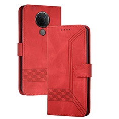 Coque Portefeuille Livre Cuir Etui Clapet YX2 pour Nokia 3.4 Rouge
