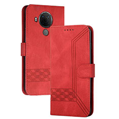Coque Portefeuille Livre Cuir Etui Clapet YX2 pour Nokia 5.4 Rouge