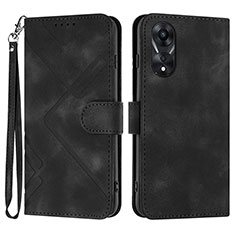 Coque Portefeuille Livre Cuir Etui Clapet YX2 pour Oppo A18 Noir