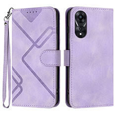 Coque Portefeuille Livre Cuir Etui Clapet YX2 pour Oppo A18 Violet