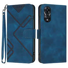 Coque Portefeuille Livre Cuir Etui Clapet YX2 pour Oppo A38 Bleu