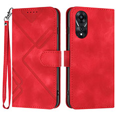 Coque Portefeuille Livre Cuir Etui Clapet YX2 pour Oppo A38 Rouge