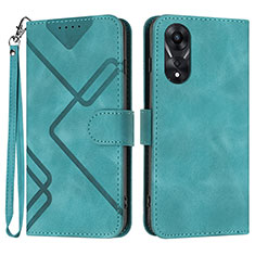 Coque Portefeuille Livre Cuir Etui Clapet YX2 pour Oppo A58 4G Vert