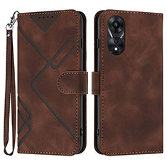 Coque Portefeuille Livre Cuir Etui Clapet YX2 pour Oppo A78 4G Marron