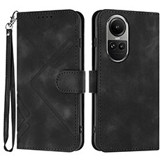 Coque Portefeuille Livre Cuir Etui Clapet YX2 pour Oppo Reno10 5G Noir