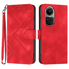 Coque Portefeuille Livre Cuir Etui Clapet YX2 pour Oppo Reno10 5G Rouge