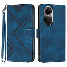 Coque Portefeuille Livre Cuir Etui Clapet YX2 pour Oppo Reno10 Pro 5G Bleu