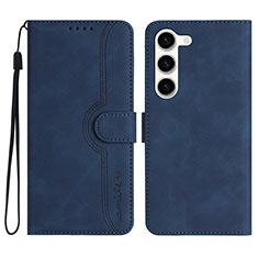 Coque Portefeuille Livre Cuir Etui Clapet YX2 pour Samsung Galaxy S24 5G Bleu