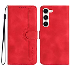 Coque Portefeuille Livre Cuir Etui Clapet YX2 pour Samsung Galaxy S24 5G Rouge