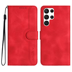 Coque Portefeuille Livre Cuir Etui Clapet YX2 pour Samsung Galaxy S24 Ultra 5G Rouge