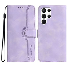 Coque Portefeuille Livre Cuir Etui Clapet YX2 pour Samsung Galaxy S24 Ultra 5G Violet