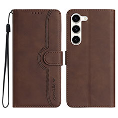 Coque Portefeuille Livre Cuir Etui Clapet YX2 pour Samsung Galaxy S25 5G Marron