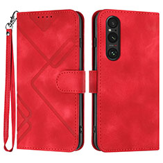 Coque Portefeuille Livre Cuir Etui Clapet YX2 pour Sony Xperia 1 V Rouge