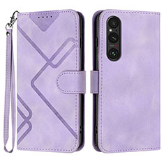 Coque Portefeuille Livre Cuir Etui Clapet YX2 pour Sony Xperia 1 V Violet