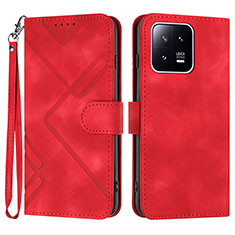 Coque Portefeuille Livre Cuir Etui Clapet YX2 pour Xiaomi Mi 13 5G Rouge