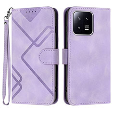 Coque Portefeuille Livre Cuir Etui Clapet YX2 pour Xiaomi Mi 13 5G Violet