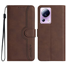 Coque Portefeuille Livre Cuir Etui Clapet YX2 pour Xiaomi Mi 13 Lite 5G Marron