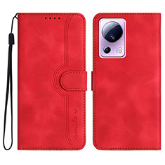 Coque Portefeuille Livre Cuir Etui Clapet YX2 pour Xiaomi Mi 13 Lite 5G Rouge