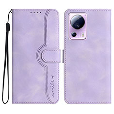 Coque Portefeuille Livre Cuir Etui Clapet YX2 pour Xiaomi Mi 13 Lite 5G Violet