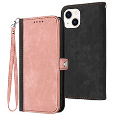 Coque Portefeuille Livre Cuir Etui Clapet YX3 pour Apple iPhone 13 Or Rose