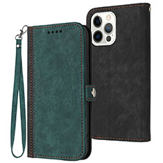 Coque Portefeuille Livre Cuir Etui Clapet YX3 pour Apple iPhone 13 Pro Max Vert