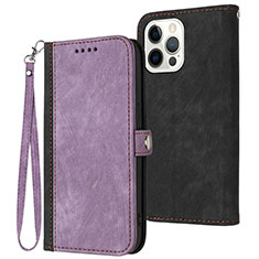 Coque Portefeuille Livre Cuir Etui Clapet YX3 pour Apple iPhone 13 Pro Max Violet