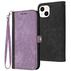 Coque Portefeuille Livre Cuir Etui Clapet YX3 pour Apple iPhone 14 Plus Violet