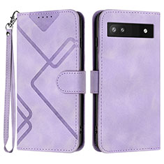 Coque Portefeuille Livre Cuir Etui Clapet YX3 pour Google Pixel 6a 5G Violet