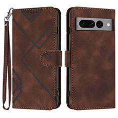 Coque Portefeuille Livre Cuir Etui Clapet YX3 pour Google Pixel 7 Pro 5G Marron