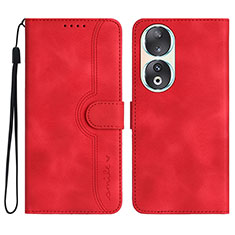 Coque Portefeuille Livre Cuir Etui Clapet YX3 pour Huawei Honor 90 5G Rouge