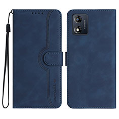 Coque Portefeuille Livre Cuir Etui Clapet YX3 pour Motorola Moto E13 Bleu