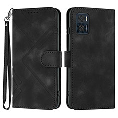 Coque Portefeuille Livre Cuir Etui Clapet YX3 pour Motorola Moto E22 Noir