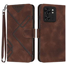 Coque Portefeuille Livre Cuir Etui Clapet YX3 pour Motorola Moto Edge (2023) 5G Marron