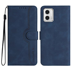 Coque Portefeuille Livre Cuir Etui Clapet YX3 pour Motorola Moto G53 5G Bleu