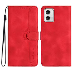 Coque Portefeuille Livre Cuir Etui Clapet YX3 pour Motorola Moto G53j 5G Rouge