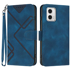 Coque Portefeuille Livre Cuir Etui Clapet YX3 pour Motorola Moto G73 5G Bleu