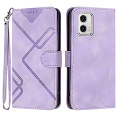 Coque Portefeuille Livre Cuir Etui Clapet YX3 pour Motorola Moto G73 5G Violet