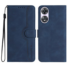 Coque Portefeuille Livre Cuir Etui Clapet YX3 pour Oppo A18 Bleu