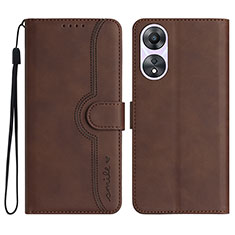 Coque Portefeuille Livre Cuir Etui Clapet YX3 pour Oppo A18 Marron