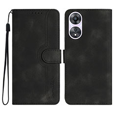 Coque Portefeuille Livre Cuir Etui Clapet YX3 pour Oppo A18 Noir