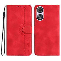 Coque Portefeuille Livre Cuir Etui Clapet YX3 pour Oppo A18 Rouge