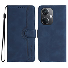 Coque Portefeuille Livre Cuir Etui Clapet YX3 pour Oppo K11 5G Bleu