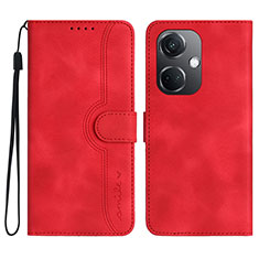 Coque Portefeuille Livre Cuir Etui Clapet YX3 pour Oppo K11 5G Rouge