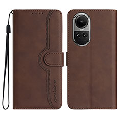 Coque Portefeuille Livre Cuir Etui Clapet YX3 pour Oppo Reno10 5G Marron